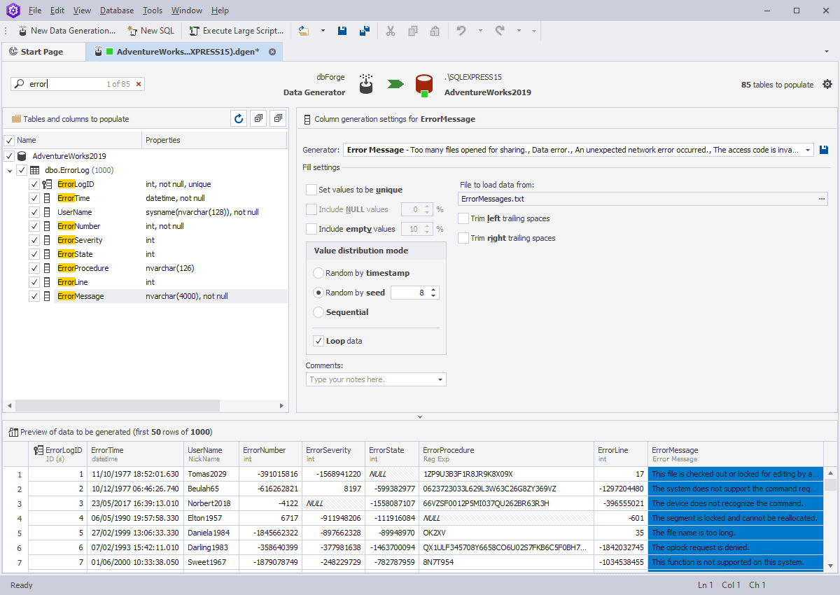 dbForge Data Generator 商品画像