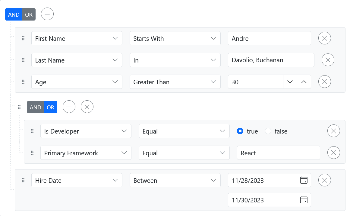 Syncfusion ASP.NET MVC Query Builder UI 商品画像