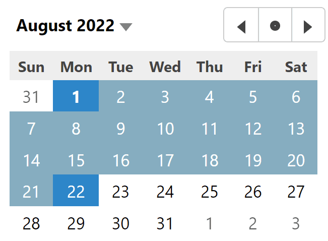 ComponentOne ASP.NET Core Calendar 商品画像