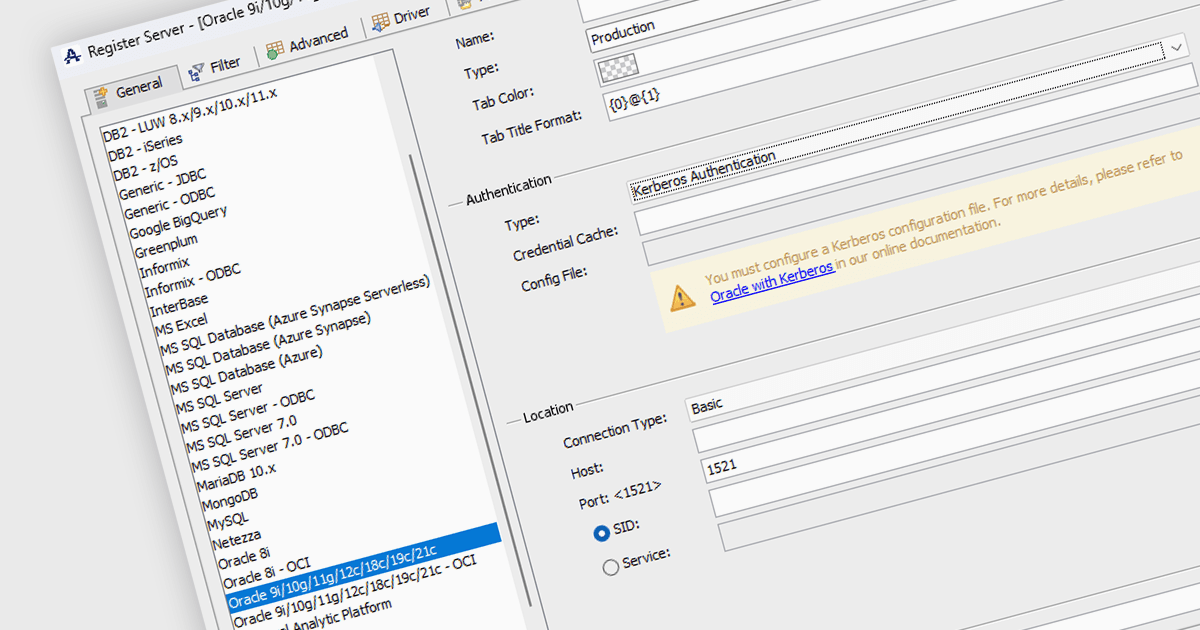 Kerberosを使用してOracle Databaseに接続