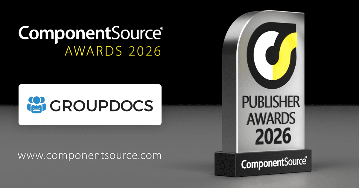 GroupDocsがComponentSourceアワードを受賞