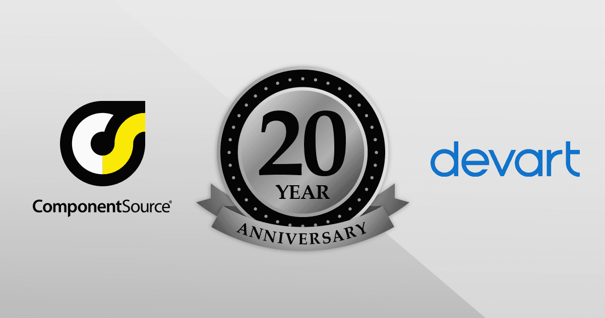 ComponentSourceとDevartとの提携20周年記念