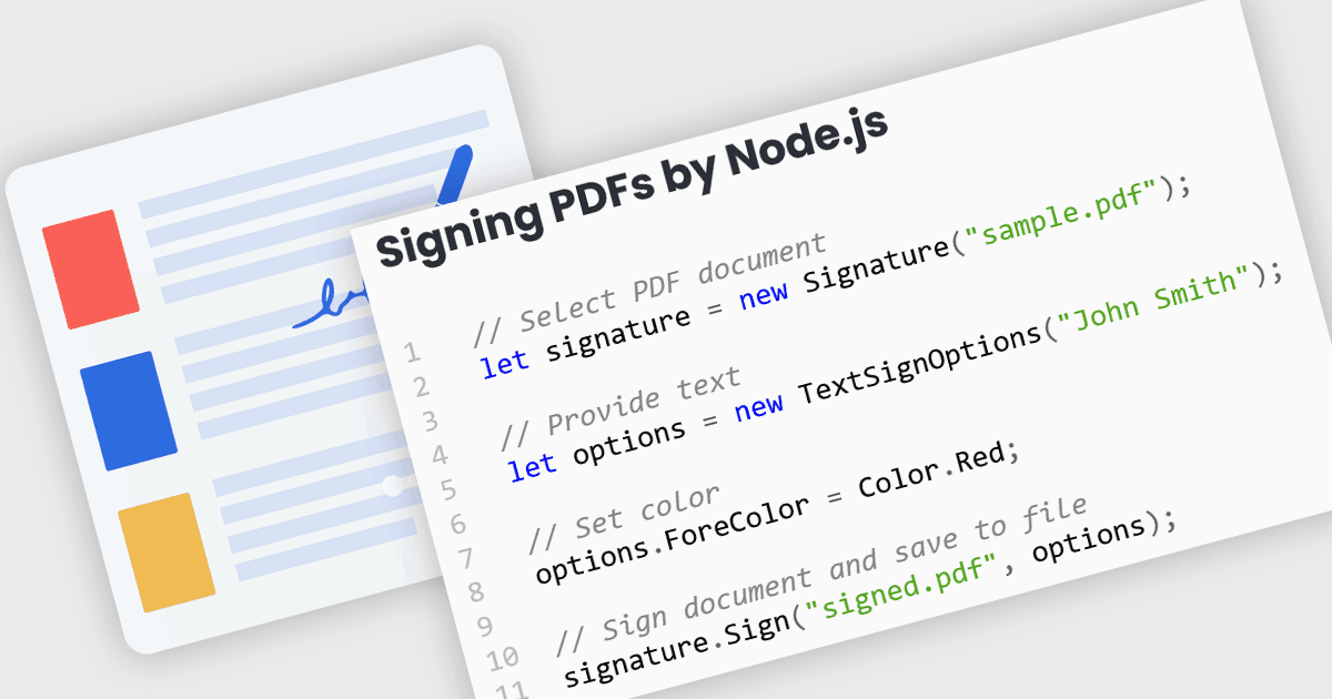 ドキュメント署名をNode.jsアプリに追加