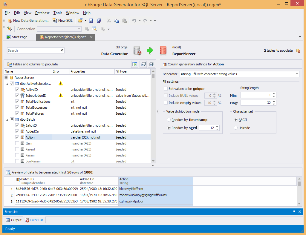 dbForge Data Generator for SQL Server発売
