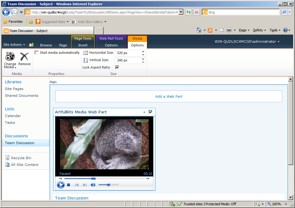 Video Column & Web Part を公開