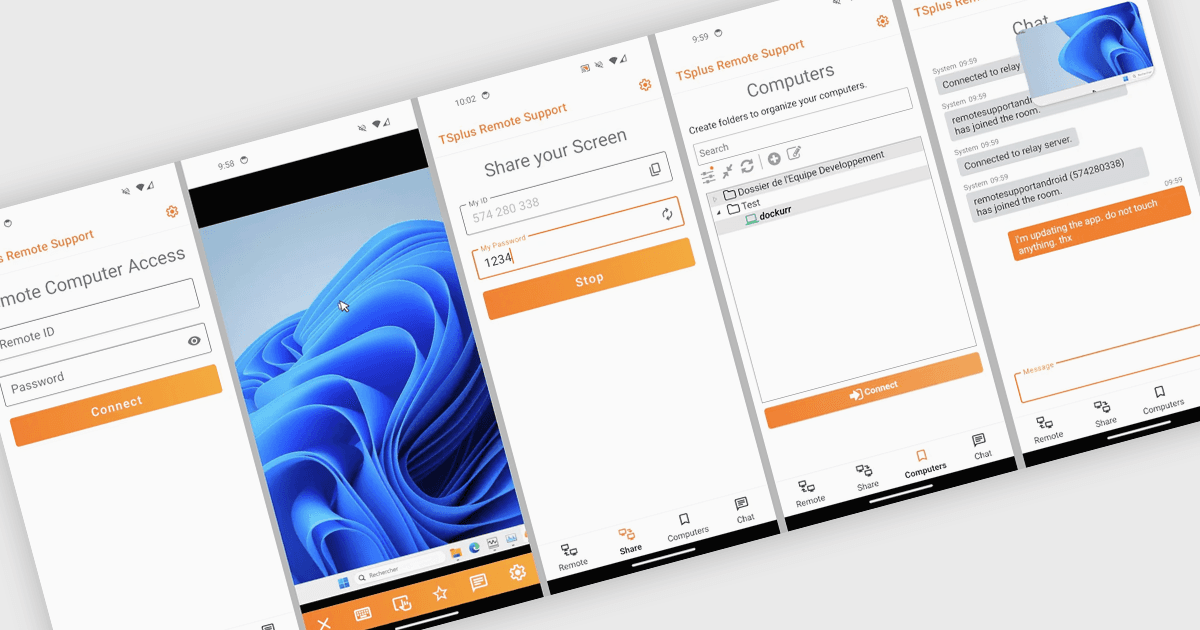 Androidデバイスからリモートサポートタスクを管理