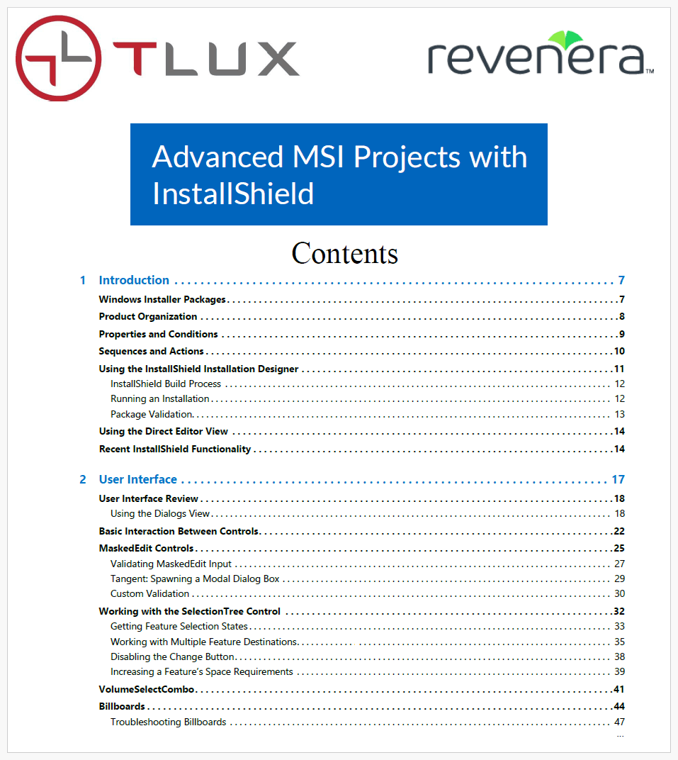 Advanced MSI Projects with InstallShield - TLUX Training Course 商品画像