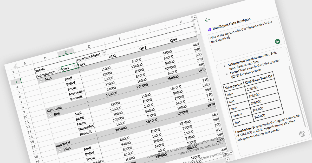 AIを使用してJavaScriptスプレッドシートを強化