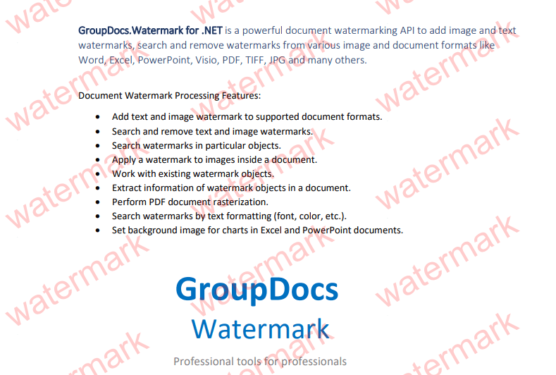 GroupDocs.Watermark 商品画像