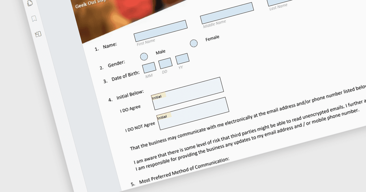 PDFのフォームを表示、入力、変更