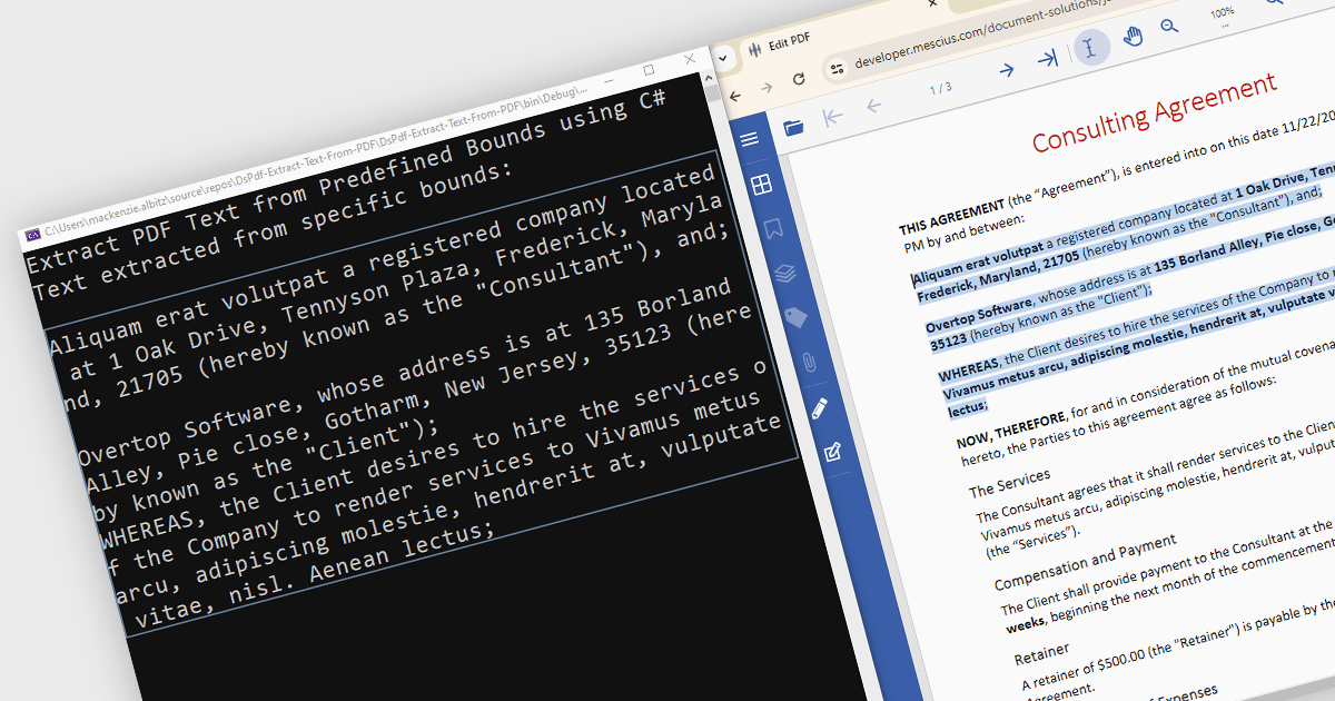 C#を使用したプログラムでPDFからテキストを抽出
