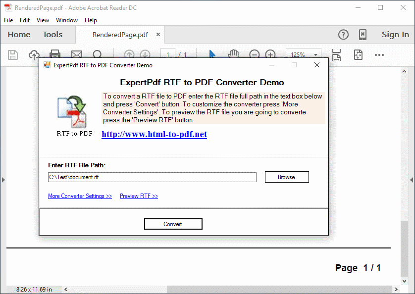 ExpertPDF RTF To PDF（英語版） 商品画像
