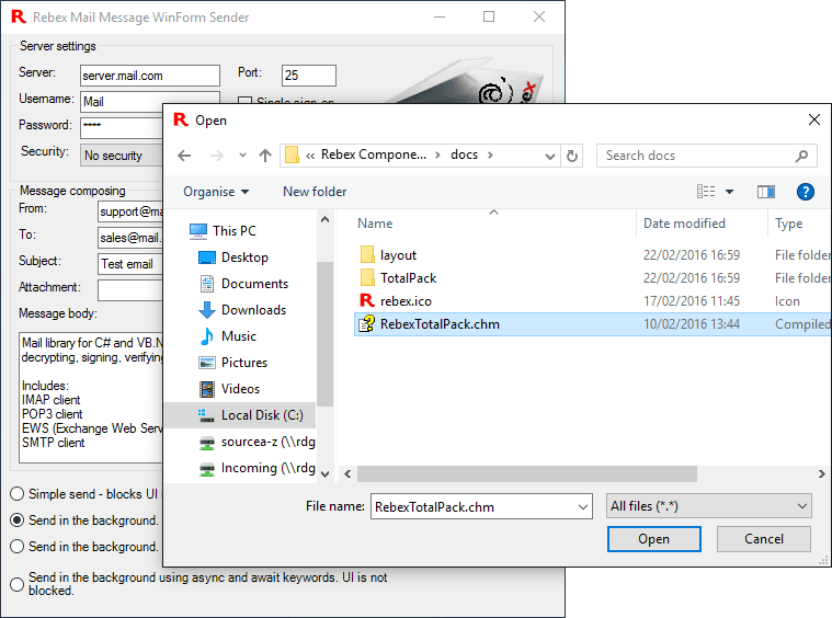 Rebex Mail Pack（英語版） 商品画像