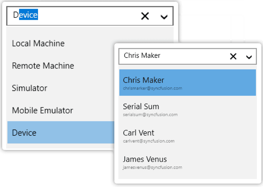 Syncfusion UWP UI Selection Controls 商品画像