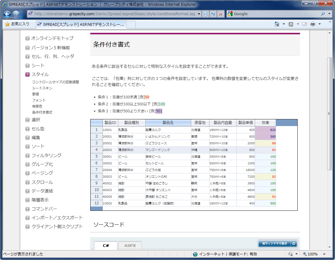 ある条件に該当するセルに対して特別なスタイルを設定することができます。