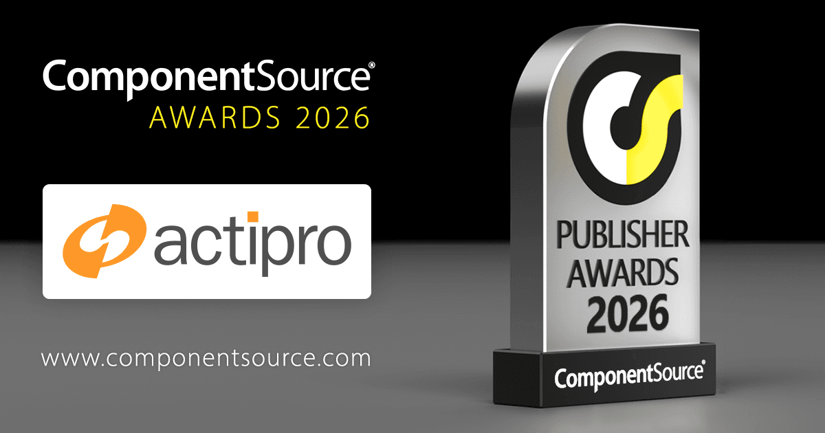 Actipro Software、ComponentSourceアワード受賞