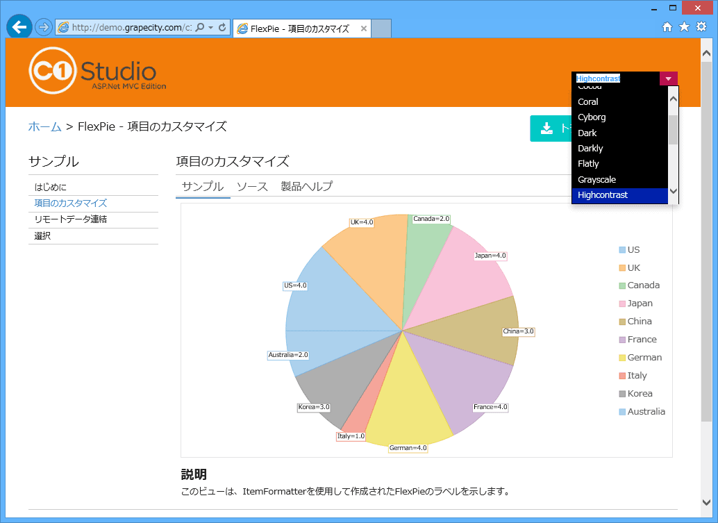 ComponentOne Studio for ASP.NET MVC (日本語版) がリリース