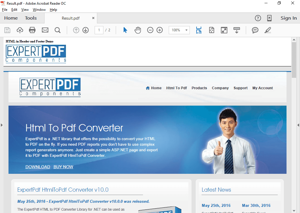ExpertPDF HtmlToPdf Converter（英語版） 商品画像