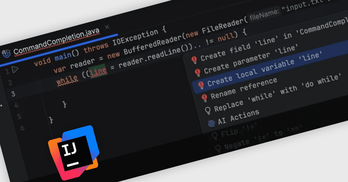 コードエディターからコンテキストアクションを簡単にトリガー