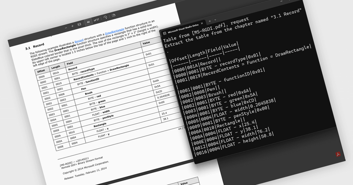 自然言語を使用してPDFテーブルデータを抽出