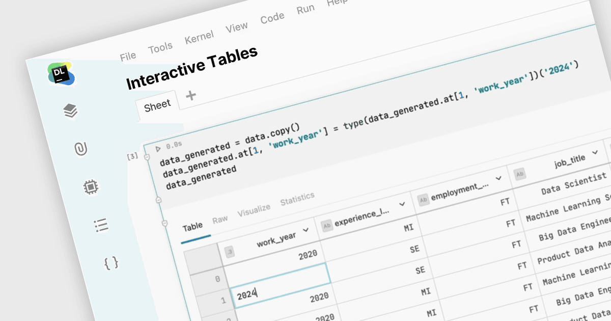 DataFrameセルの編集と更新したコードの生成