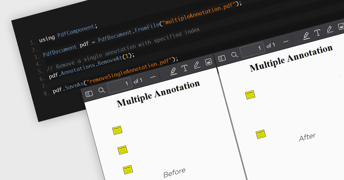 .NET 8でPDF注釈を削除する