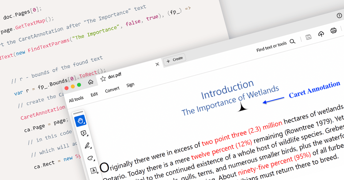 キャレット注釈によるPDF文書レビューの強化