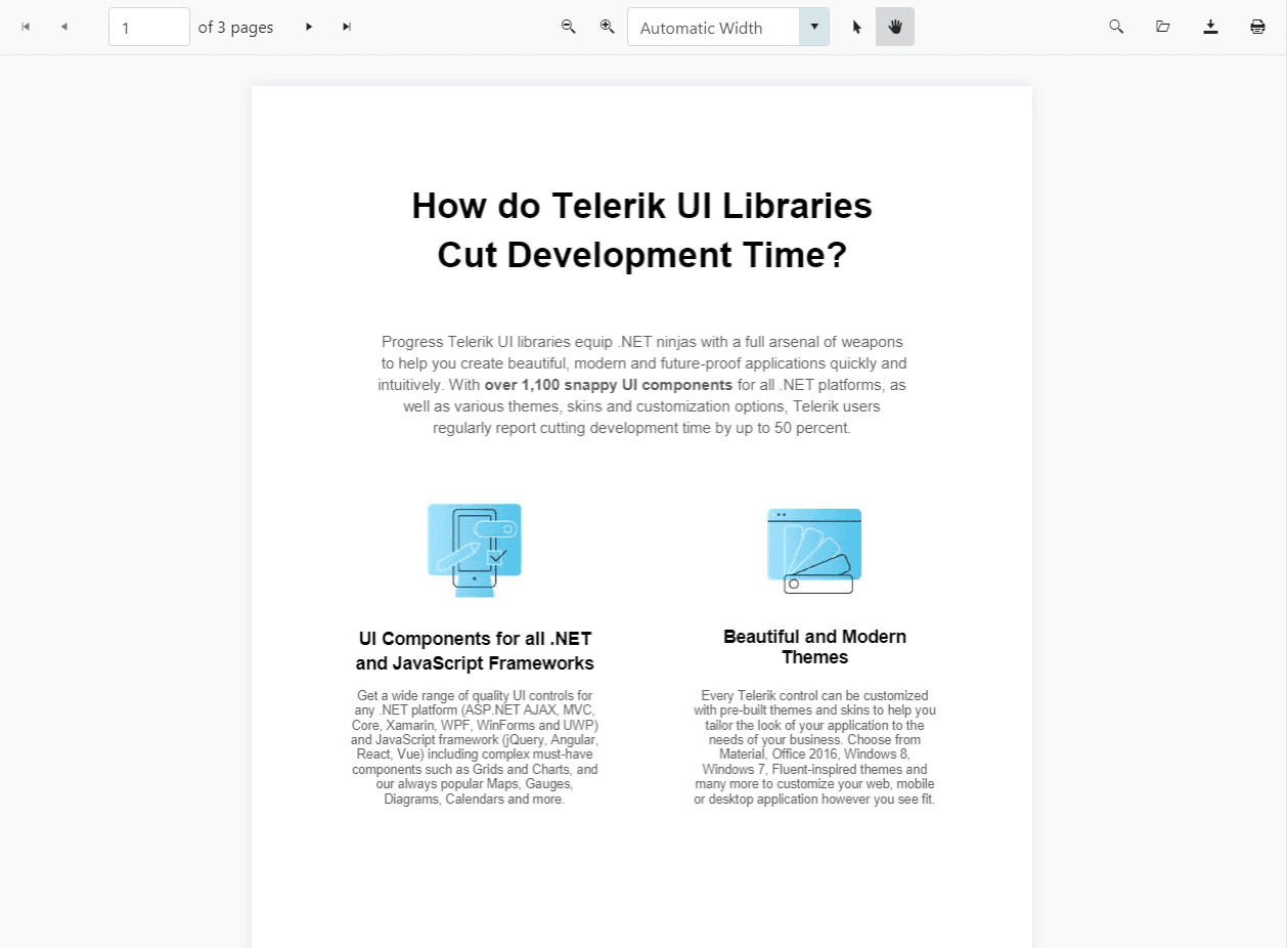 Telerik UI for ASP.NET MVC PDF Viewer 商品画像 Telerik UI for ASP.NET MVC PDF Viewer 商品画像