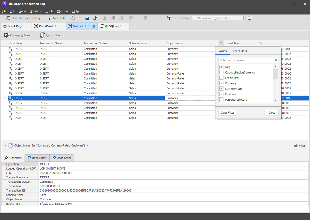 dbForge Transaction Log（英語版） 商品画像