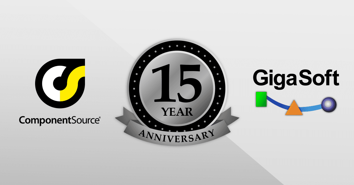 ComponentSourceとGigaSoftとの提携15周年記念