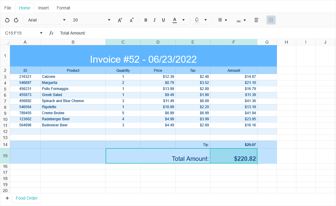 KendoReact SpreadSheet 商品画像 KendoReact SpreadSheet 商品画像