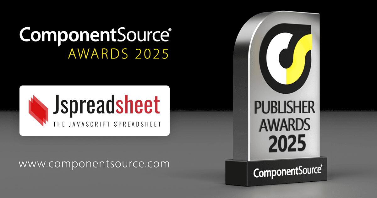 JspreadsheetがComponentSourceの賞を受賞