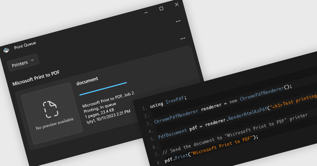 .NETアプリケーションに直接PDF印刷を追加