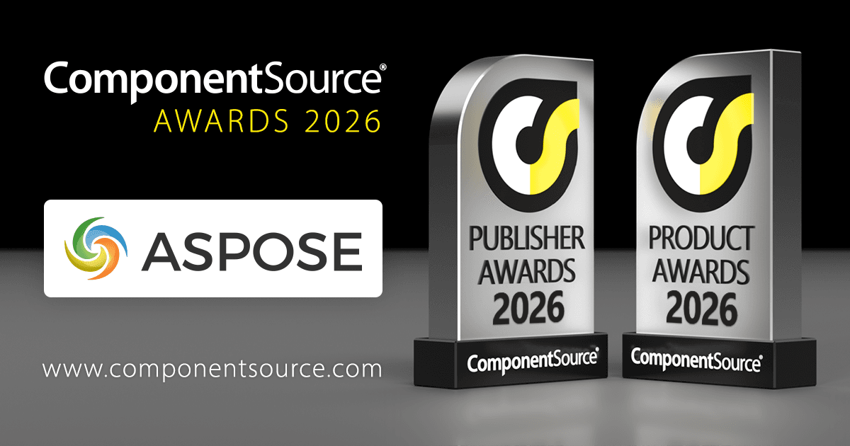 Aspose、ComponentSource賞を10部門受賞