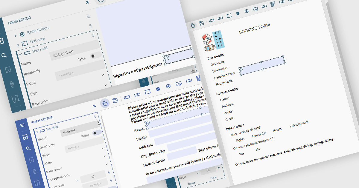 入力可能なPDFフォームを使用してデータ収集を簡素化