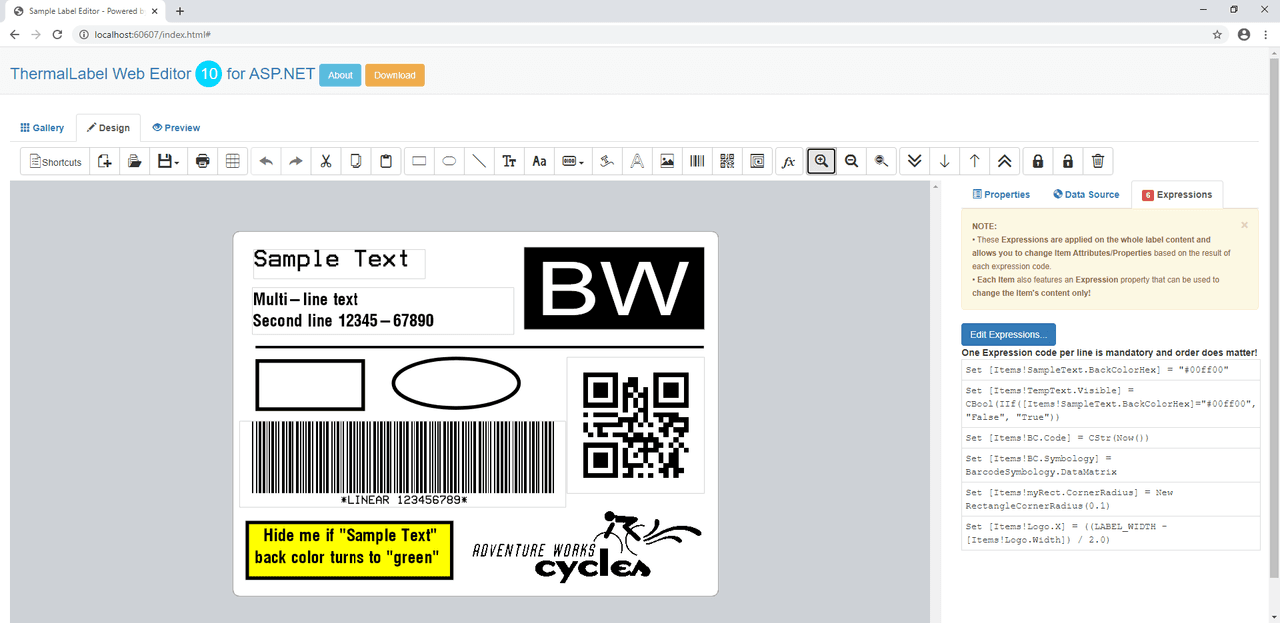 Neodynamic ThermalLabel Web Editor Add-on for ASP.NET（英語版） 商品画像