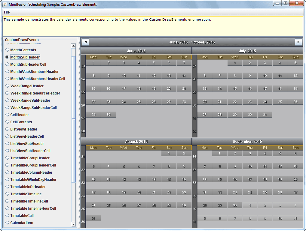 MindFusion.Scheduling for Java Swing をリリース