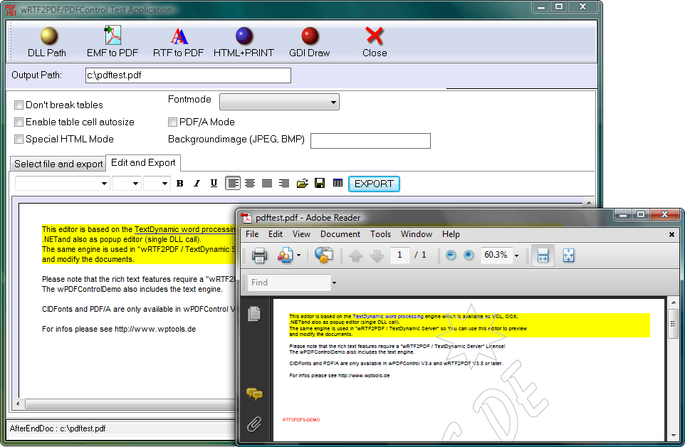 wRTF2PDF/TextDynamic Server（英語版） 商品画像