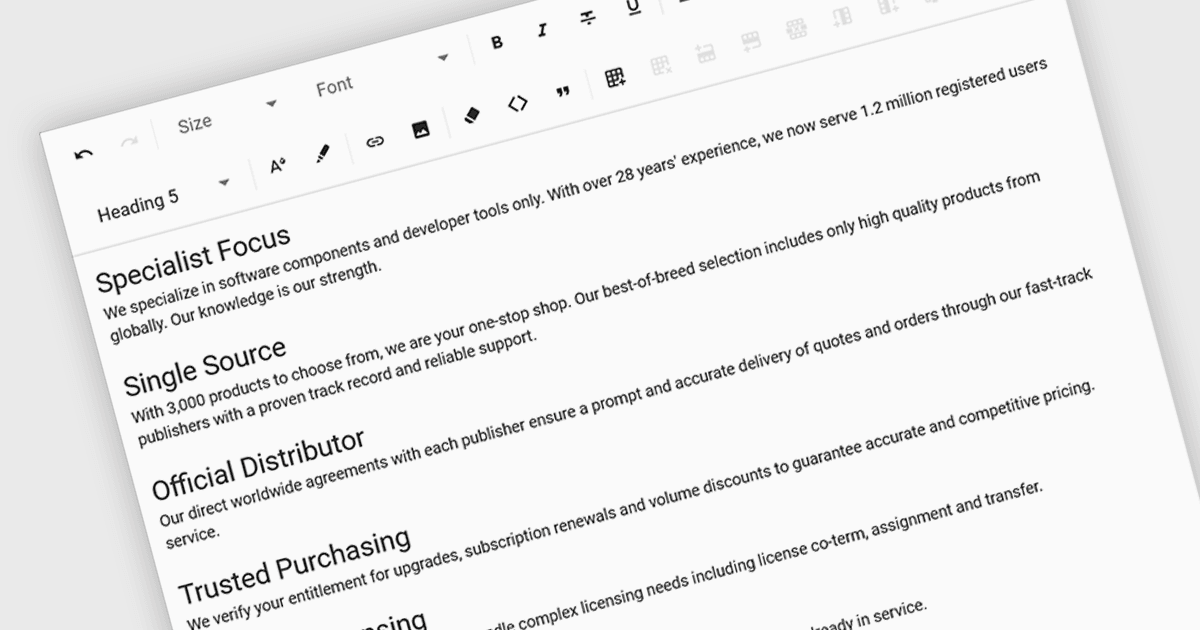 リッチテキストで視覚に訴えるコンテンツを作成