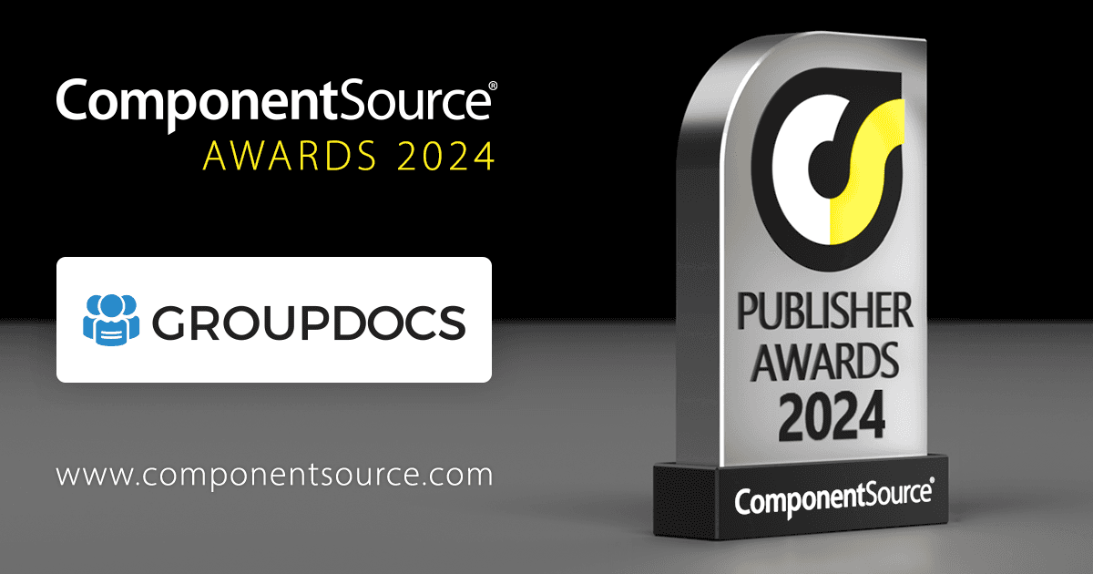 GroupDocsがComponentSourceの賞を受賞