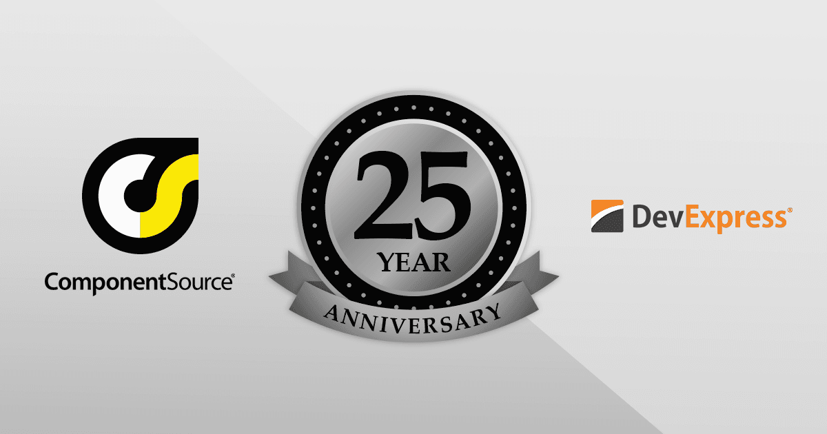 DevExpressとのパートナーシップ25周年を祝賀