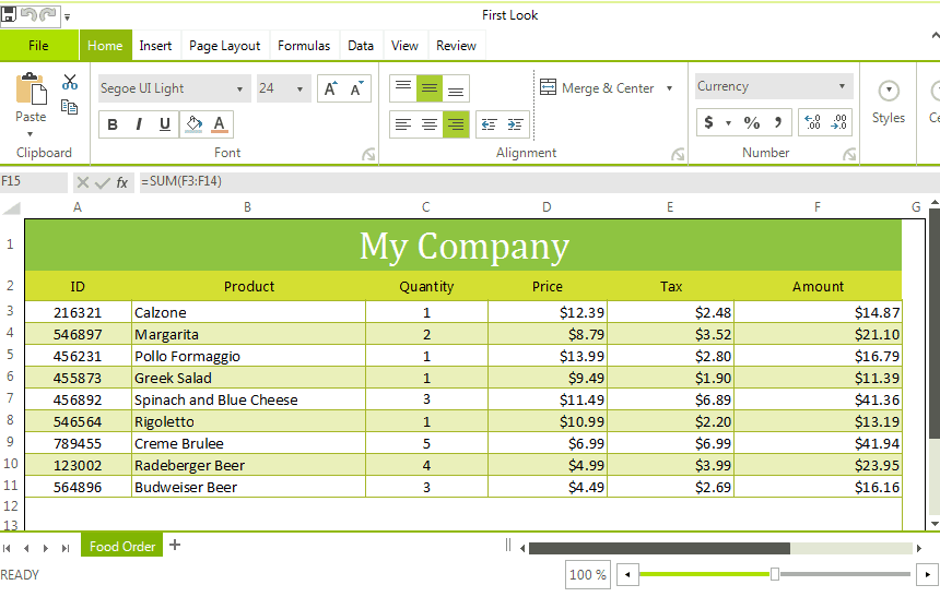 Telerik UI for WinForms Spreadsheet 商品画像