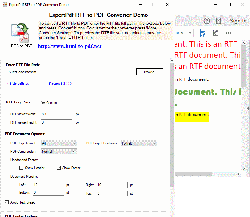 ExpertPDF RTF To PDF（英語版） 商品画像