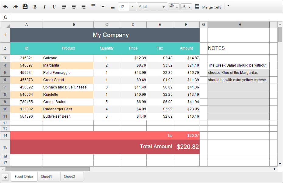 Telerik UI for ASP.NET AJAX Spreadsheet 商品画像 Telerik UI for ASP.NET AJAX Spreadsheet 商品画像