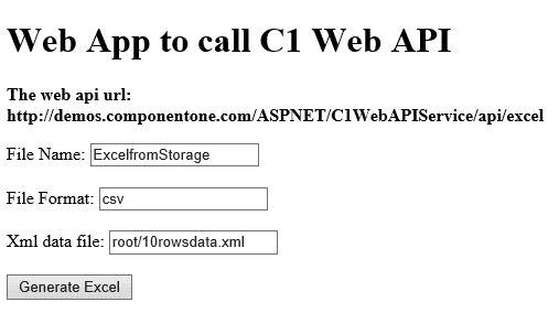 ComponentOne Web API Excel Service 商品画像 ComponentOne Web API Excel Service 商品画像