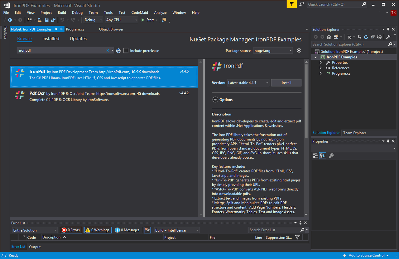 IronPDF for .NET（英語版） 商品画像