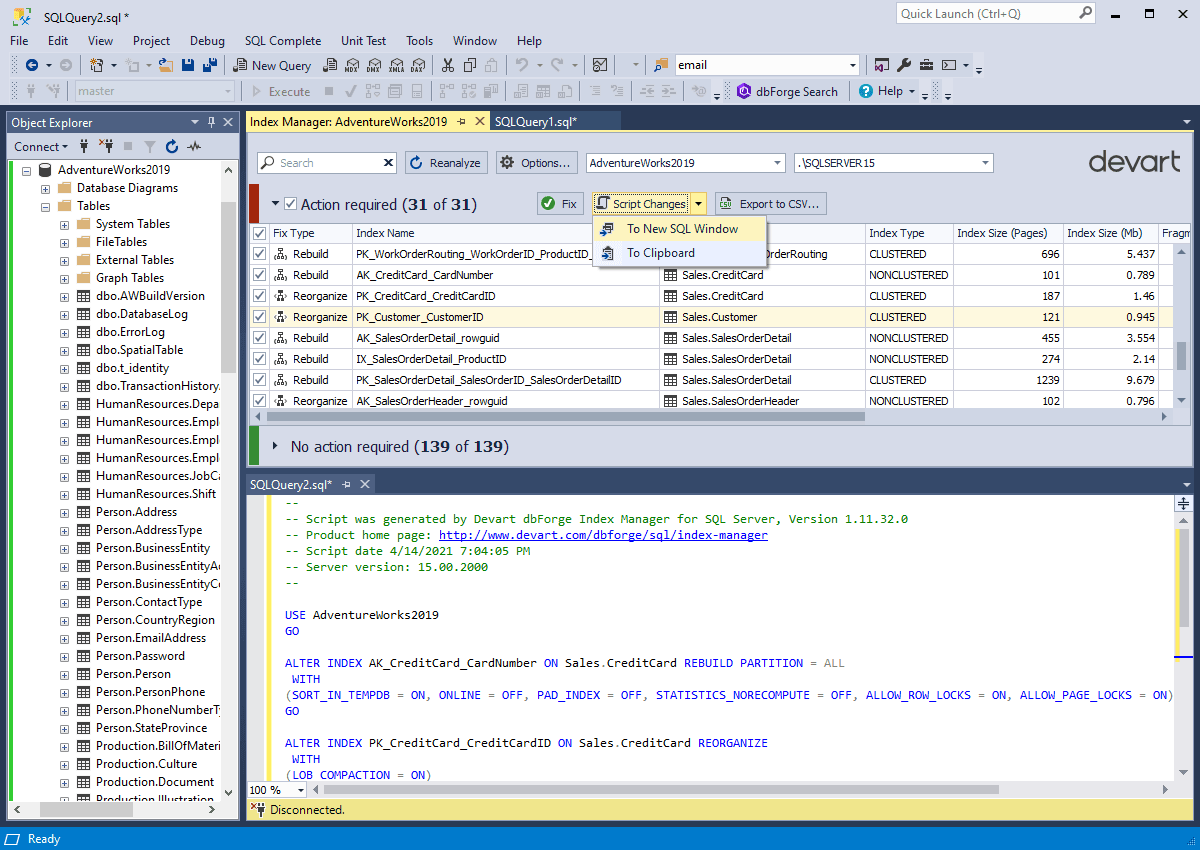 dbForge Index Manager（英語版） 商品画像