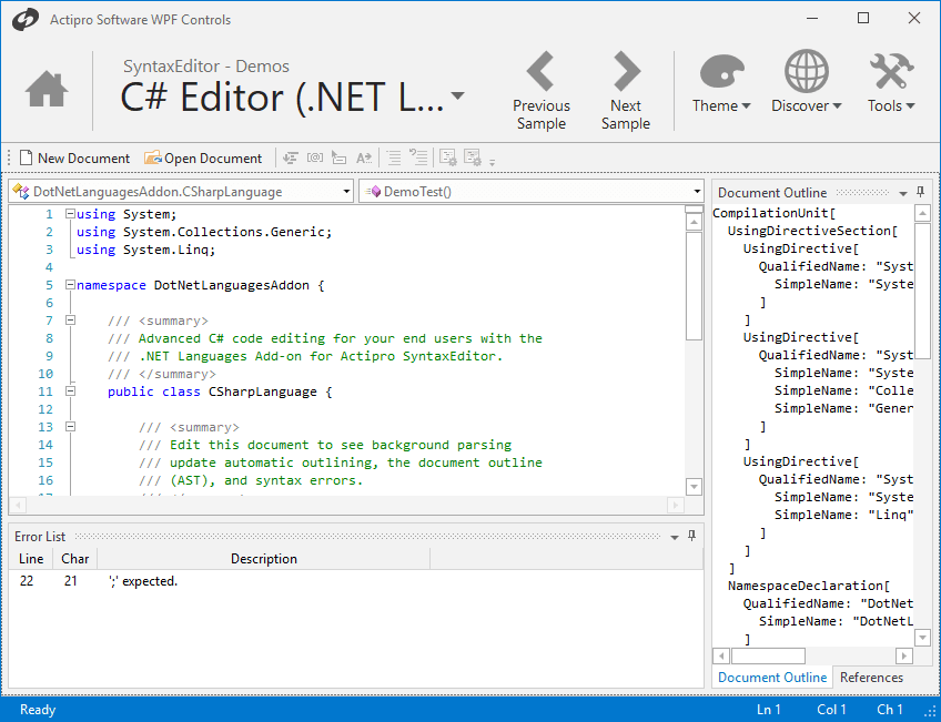 Actipro SyntaxEditor for WPF（英語版） 商品画像