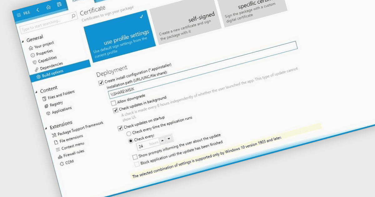 モダンアプリ展開のための MSIX パッケージ作成