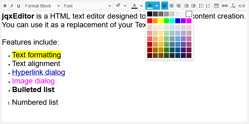 jQWidgets Angular Editor 商品画像
